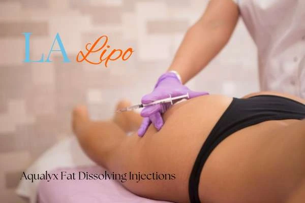 Woman having fat dissolving injections Livingston on thighs