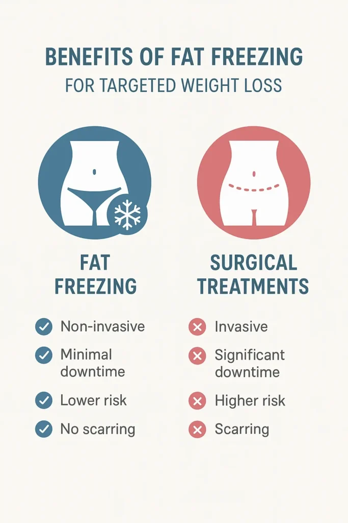 graphic showing the benefits of fat freezing Livingston