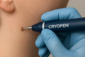 Person receiving skin tag removal Livingston