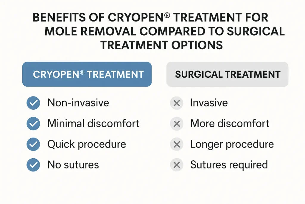 Benefits of facial mole removal Livingston - call our team today to book a consultation